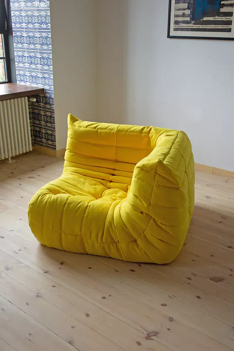 Togo Corner Sofa Textile Lemon Yellow 1