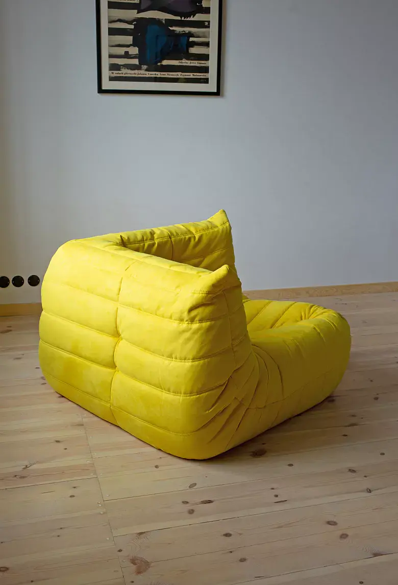Togo Corner Sofa Textile Lemon Yellow 4