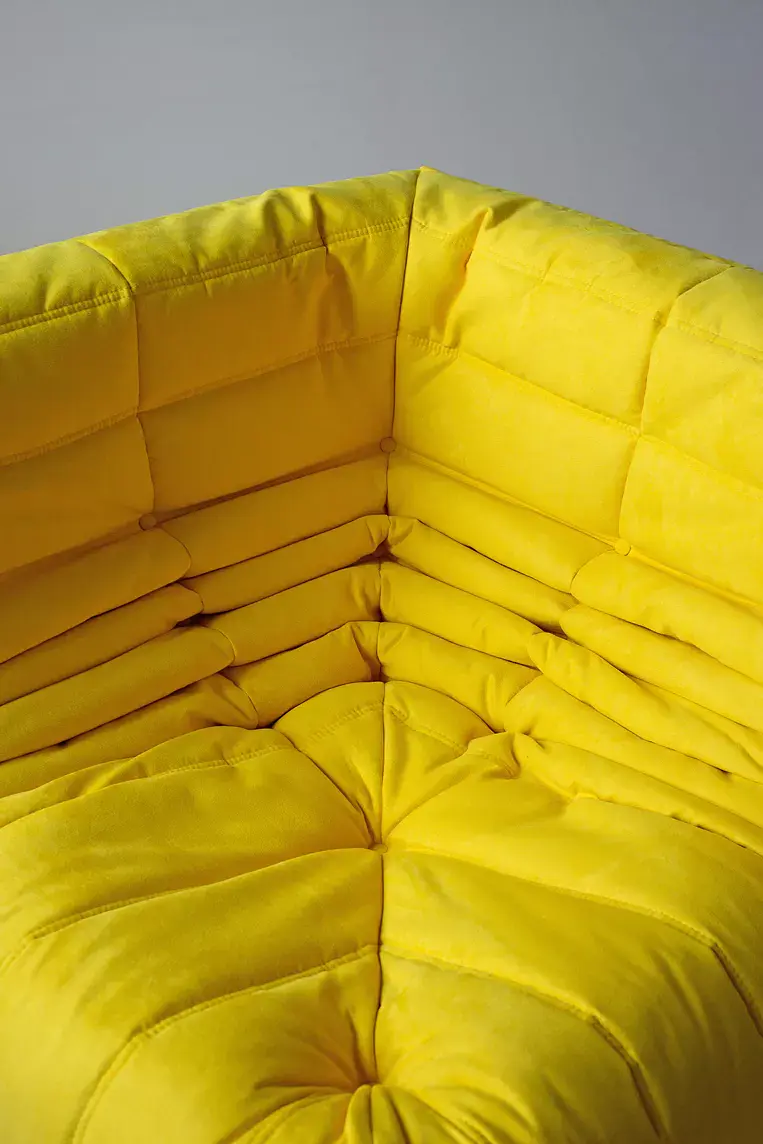 Togo Corner Sofa Textile Lemon Yellow 8