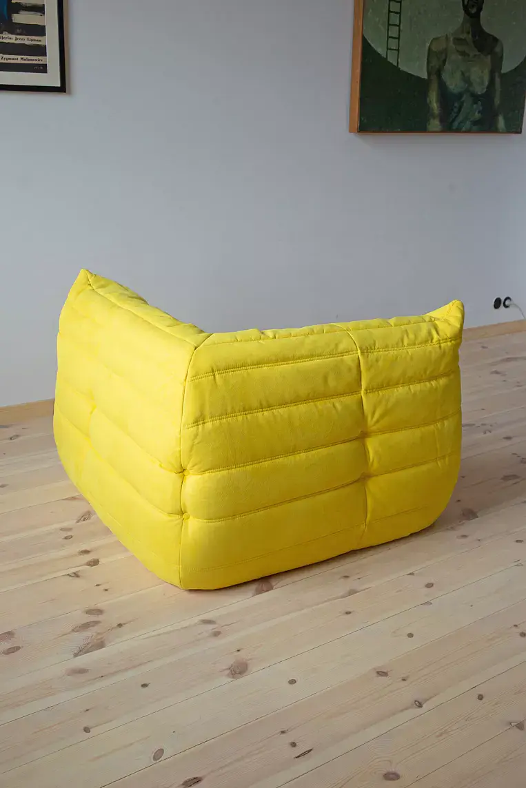 Togo Corner Sofa Textile Lemon Yellow 3