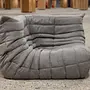 Togo Corner Sofa Textile Woven Fabric Warm Grey 5
