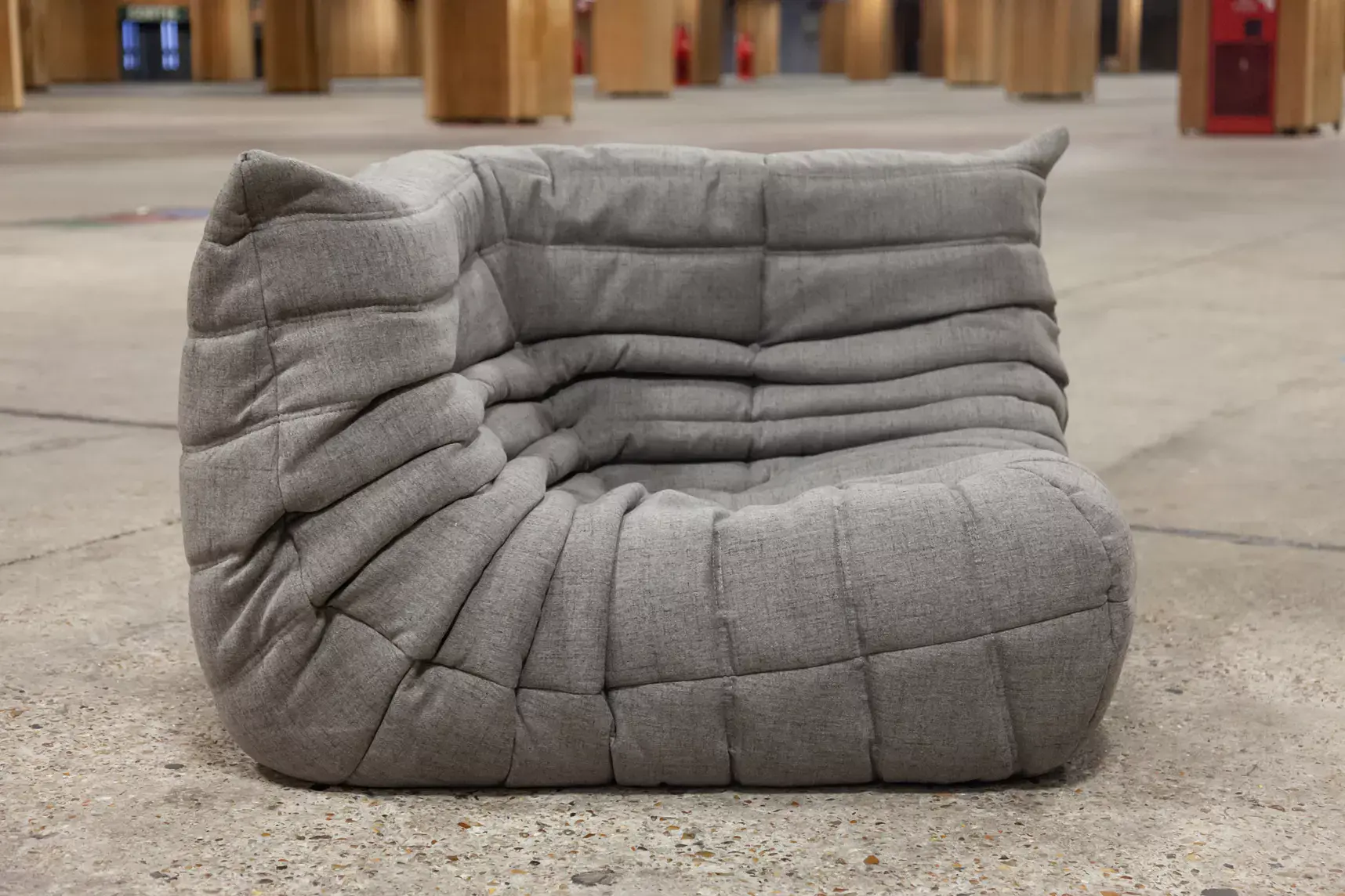 Togo Corner Sofa Textile Woven Fabric Warm Grey 5