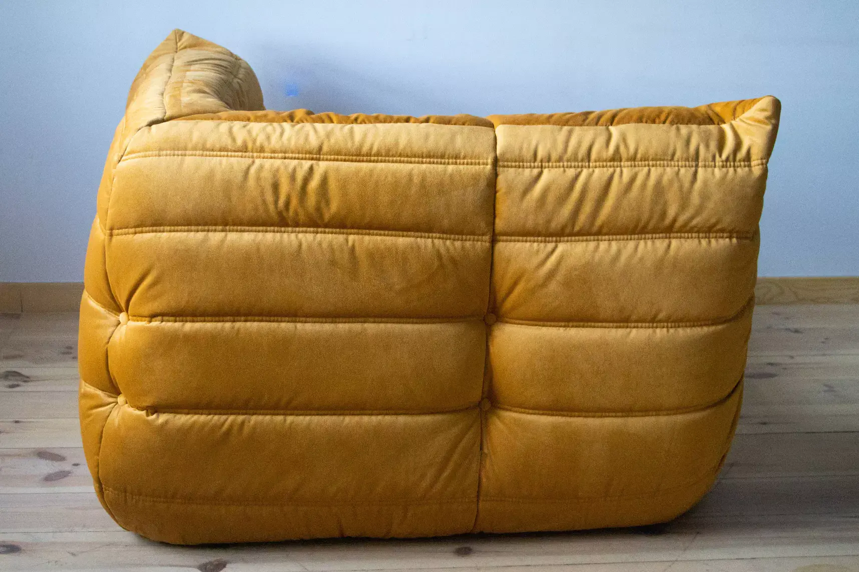 Togo Corner Sofa Velvet Gold Yellow 2