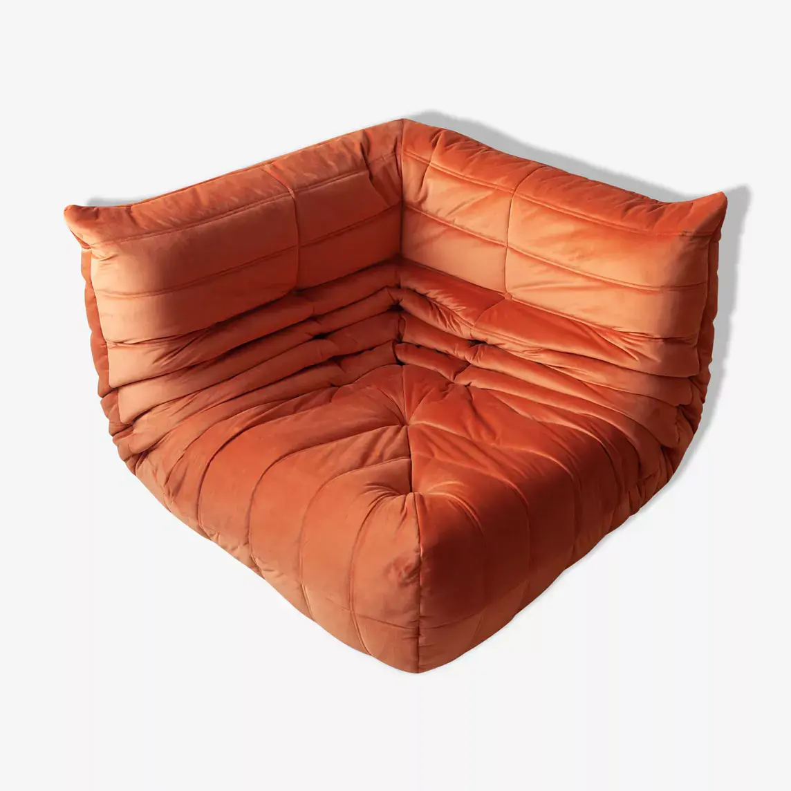 Togo Ecksofa Samt Orange 0
