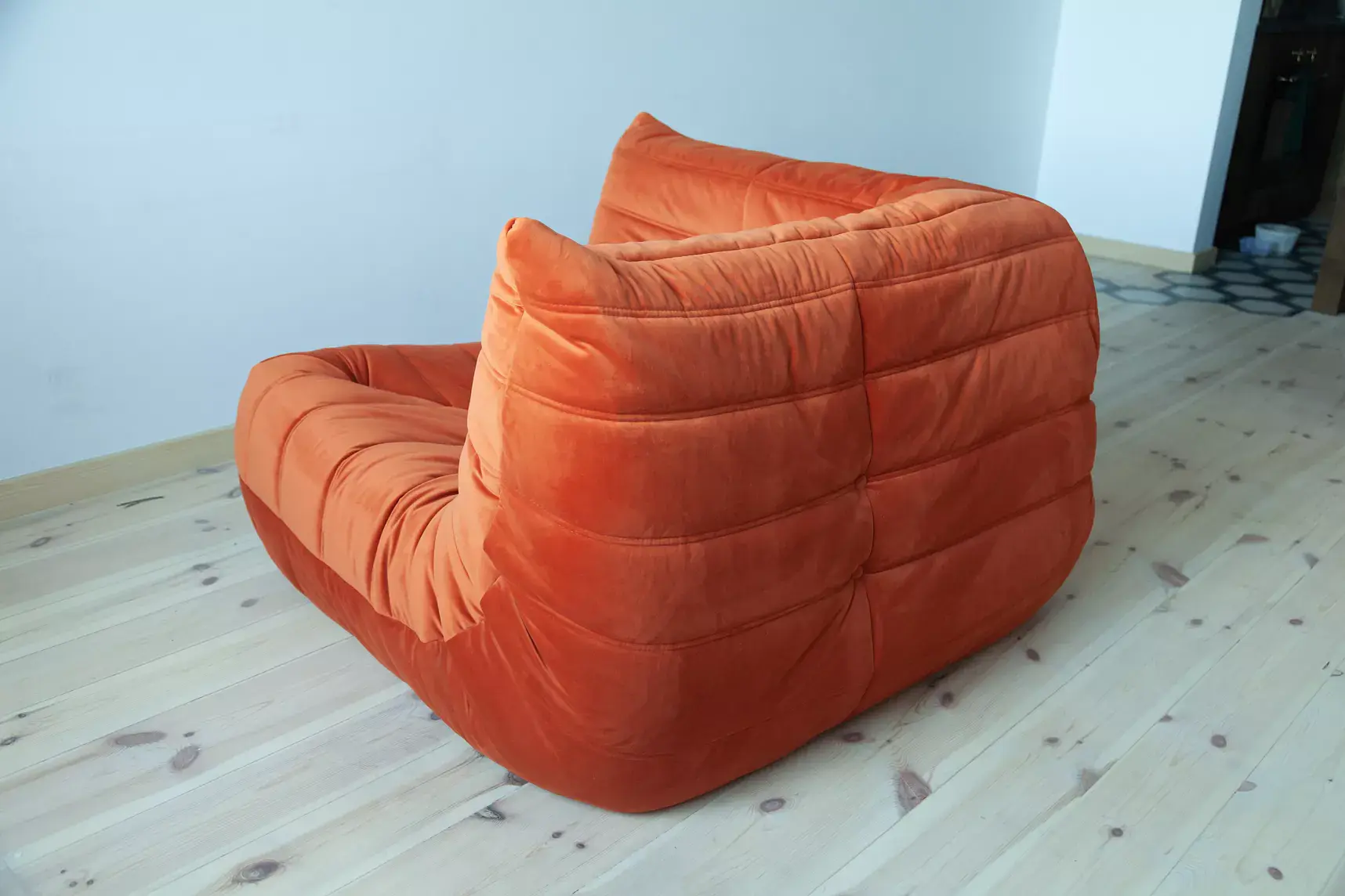 Togo Ecksofa Samt Orange 2