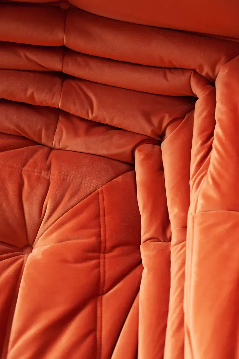 Togo Ecksofa Samt Orange 9