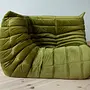 Togo Corner Sofa Velvet Olive Green 5