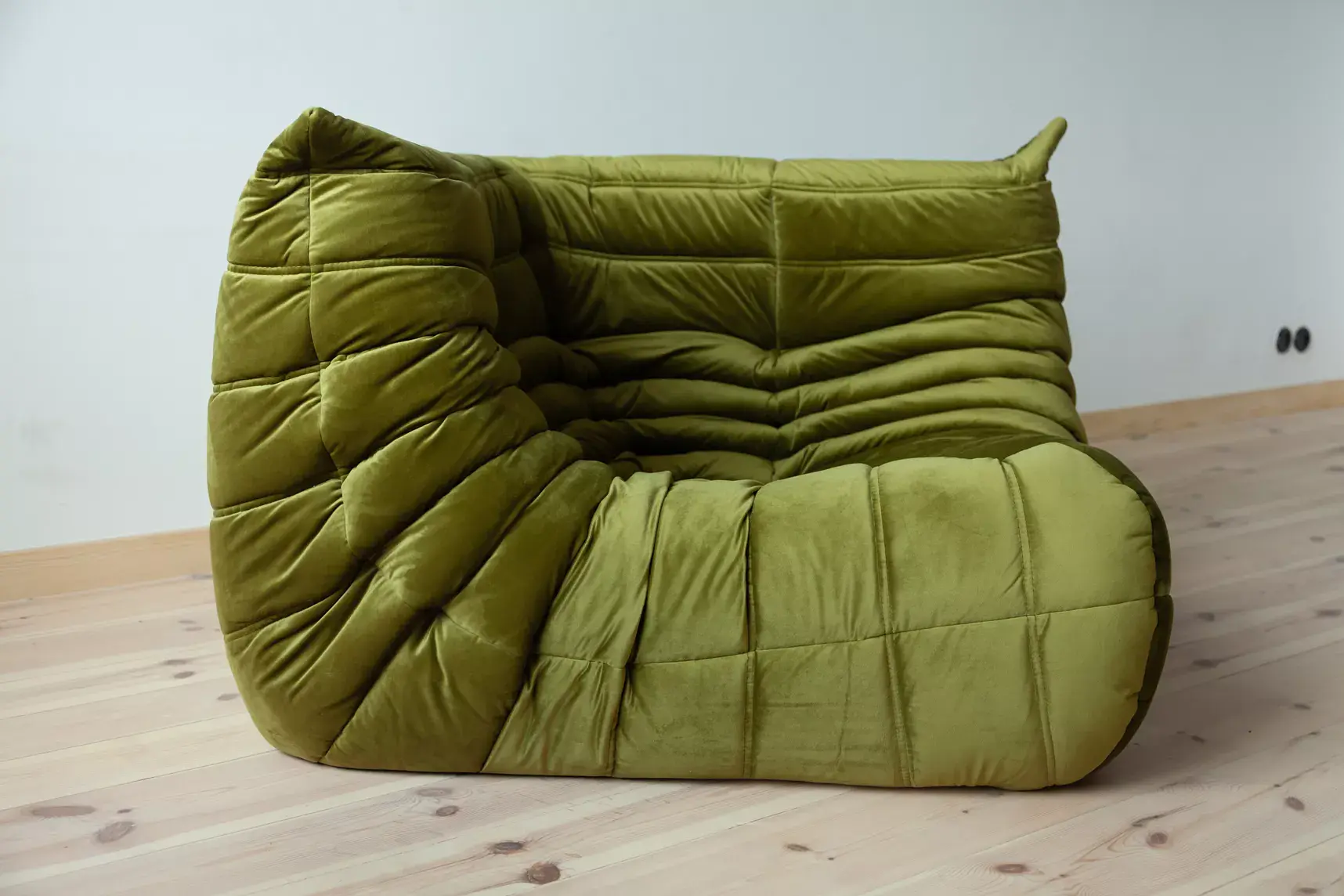 Togo Corner Sofa Velvet Olive Green 5
