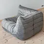 Togo corner sofa velvet silver-grey 2