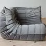 Togo Ecksofa Samt Silbergrau 5