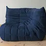Togo Ecksofa Textil Marineblau 1