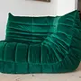 Togo Corner Sofa Velvet Emerald Green 1