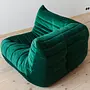 Togo Corner Sofa Velvet Emerald Green 2