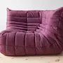 Togo Corner Sofa Textile Aubergine 1