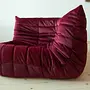Togo Corner Sofa Velvet Burgundy 1