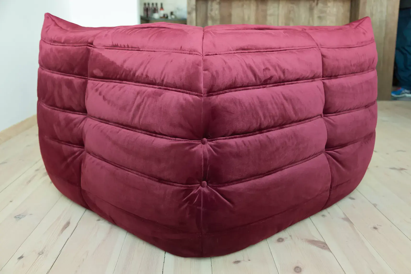 Togo Corner Sofa Velvet Burgundy 3