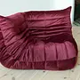 Togo Corner Sofa Velvet Burgundy 4
