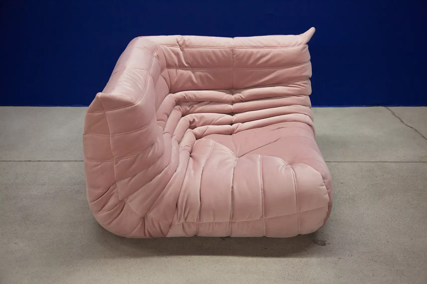 Togo Corner Sofa Velvet Light Pink 3