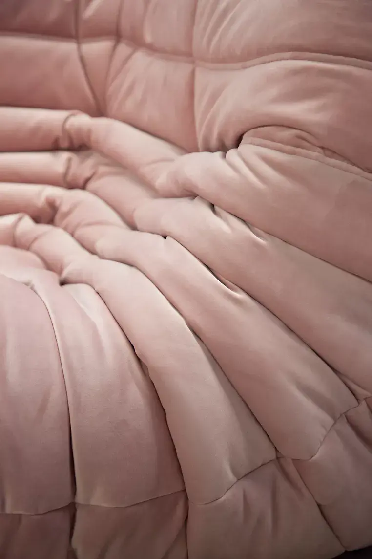 Togo Corner Sofa Velvet Light Pink 9