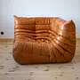 Togo Corner Sofa Pull-Up Leather Pine Brown 1