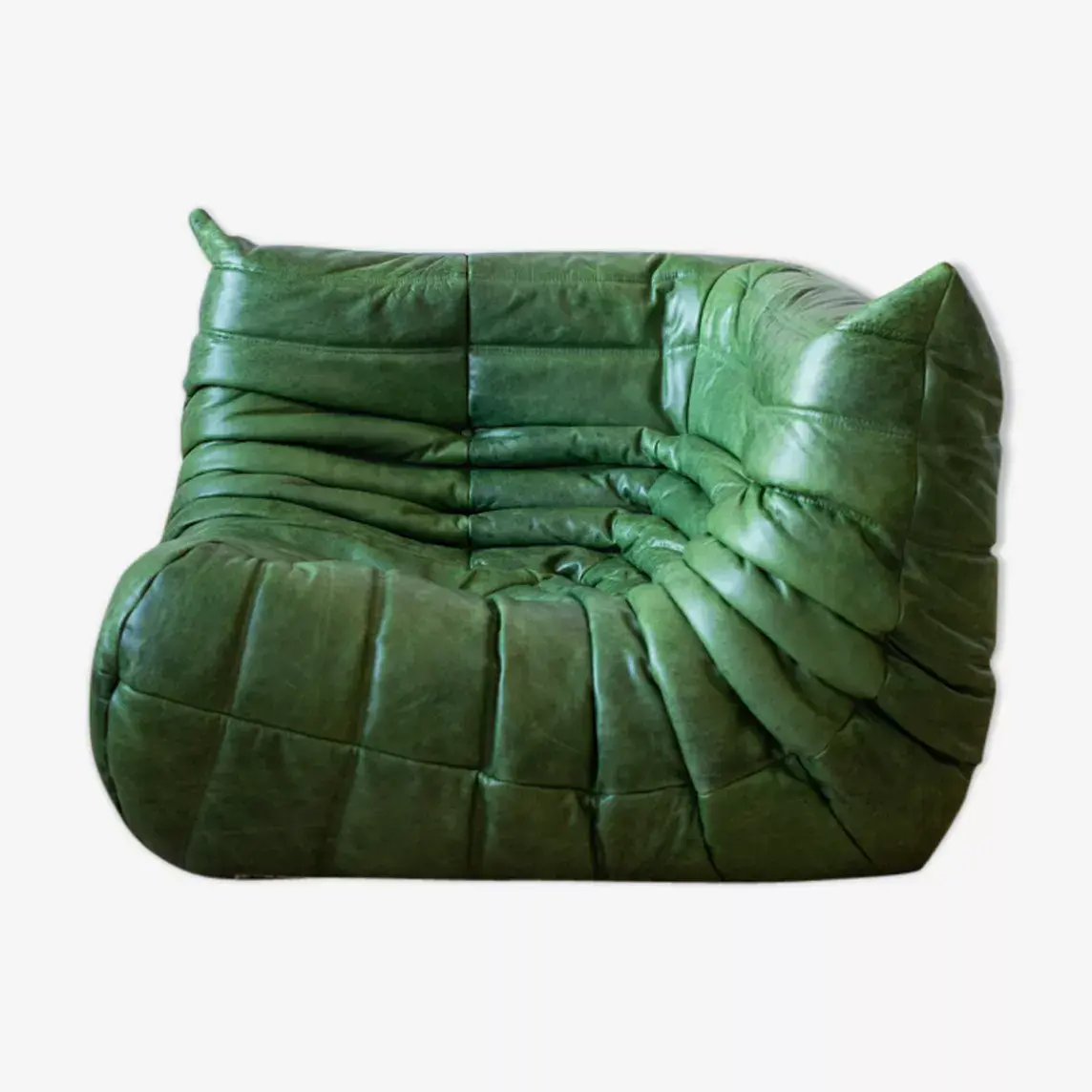 Togo Corner Sofa Pull-Up Leather Green 0