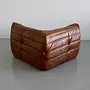 Togo Corner Sofa High Gloss Leather Antique Brown 3
