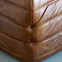 Togo Corner Sofa High Gloss Leather Antique Brown 6