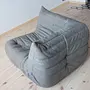 Togo Ecksofa Madras-Leder Aschgrau 2