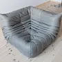 Togo Corner Sofa Madras Leather Ash Grey 5