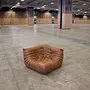 Togo Ecksofa Pull-Up-Leder Tabakbraun 1