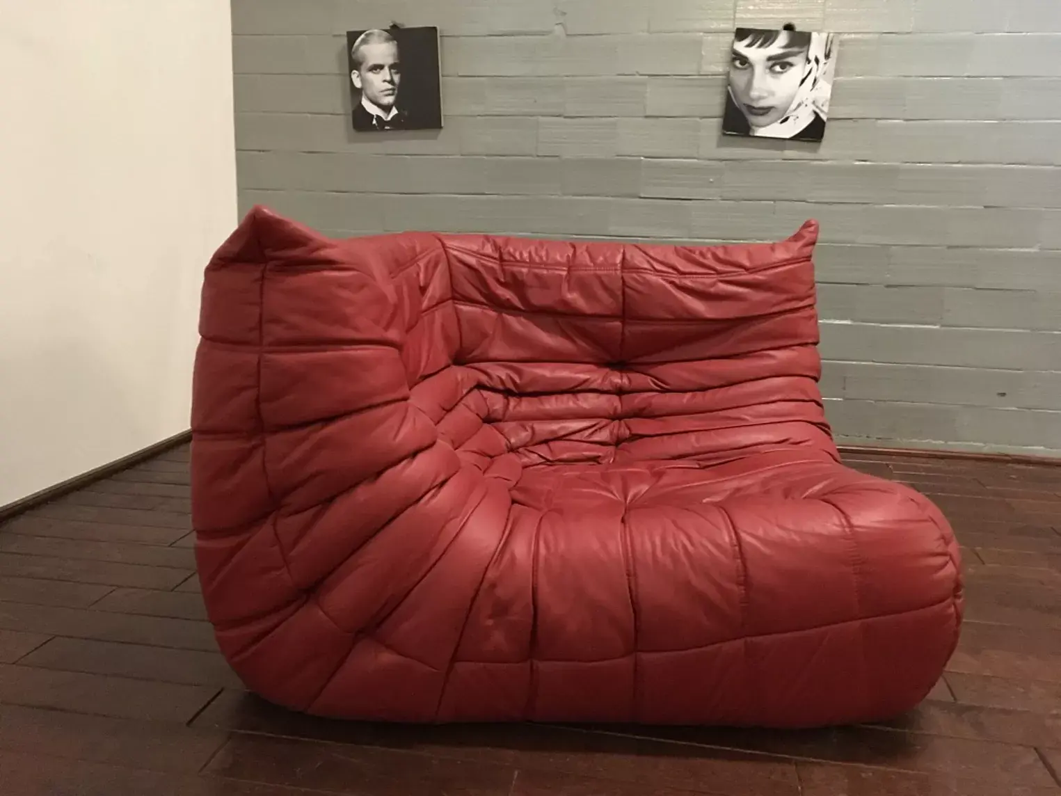 Togo Ecksofa Leder Rot 1