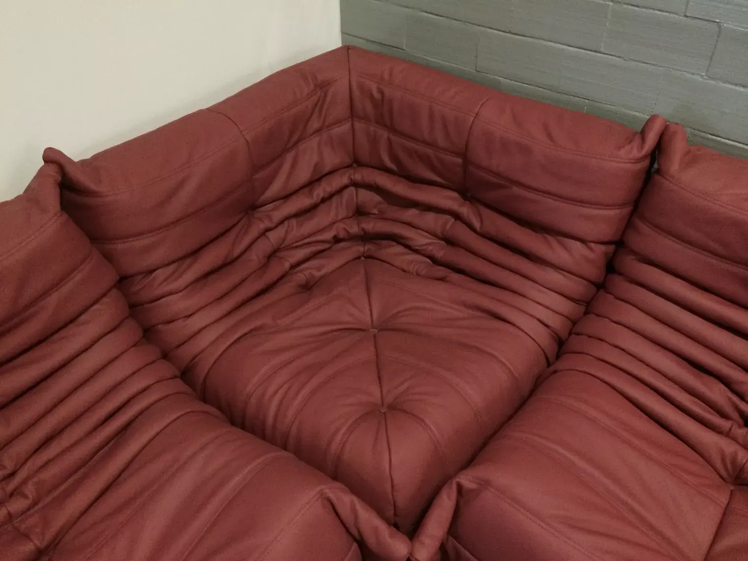 Togo Ecksofa Leder Rot 2