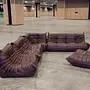 Togo Corner Sofa Pull-Up Leather Chocolate Brown 1