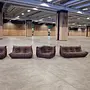 Togo Corner Sofa Pull-Up Leather Chocolate Brown 2