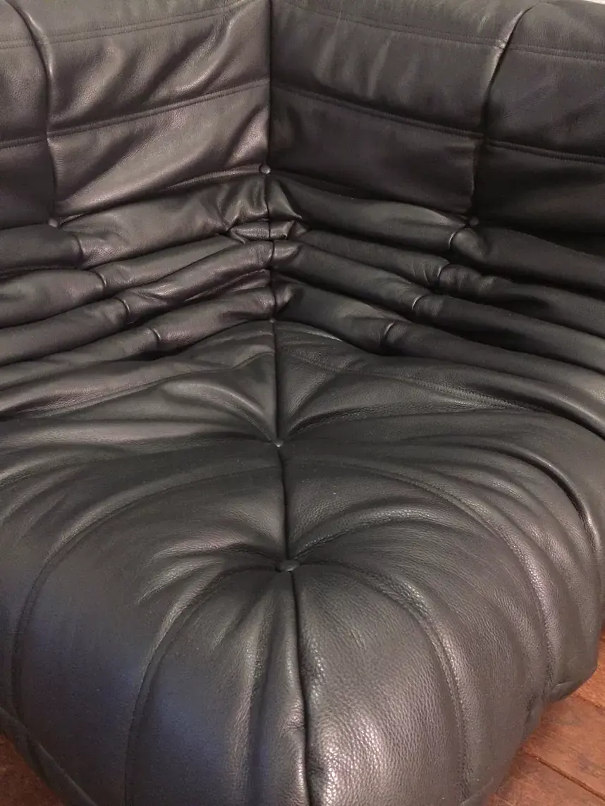 Togo Ecksofa Leder Schwarz 3
