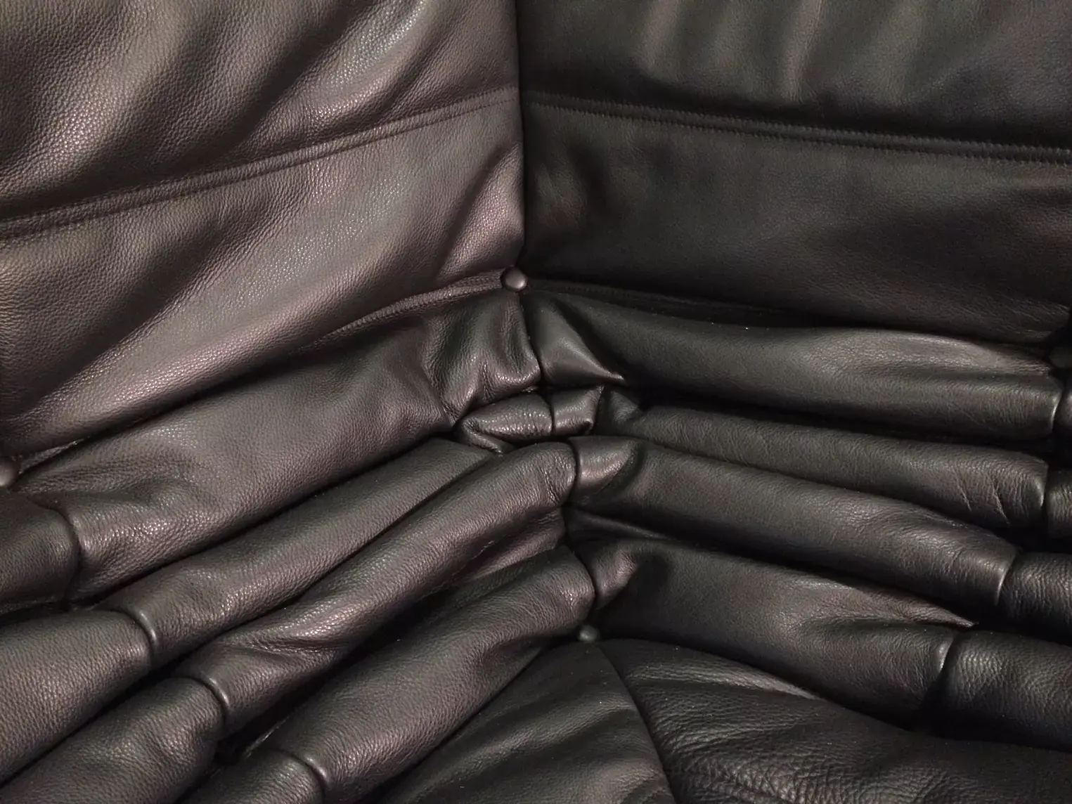 Togo Ecksofa Leder Schwarz 5
