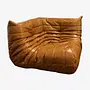 Togo Ecksofa Glattleder Cognac Braun 0