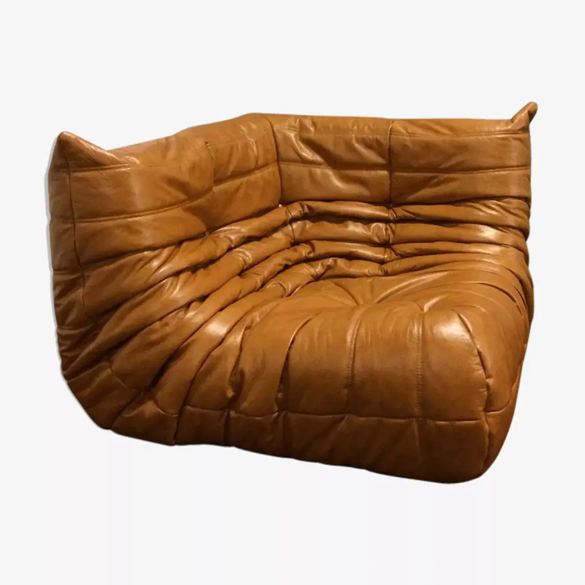 Togo Ecksofa Glattleder Cognac Braun 0