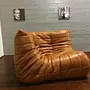 Togo Ecksofa Glattleder Cognac Braun 2