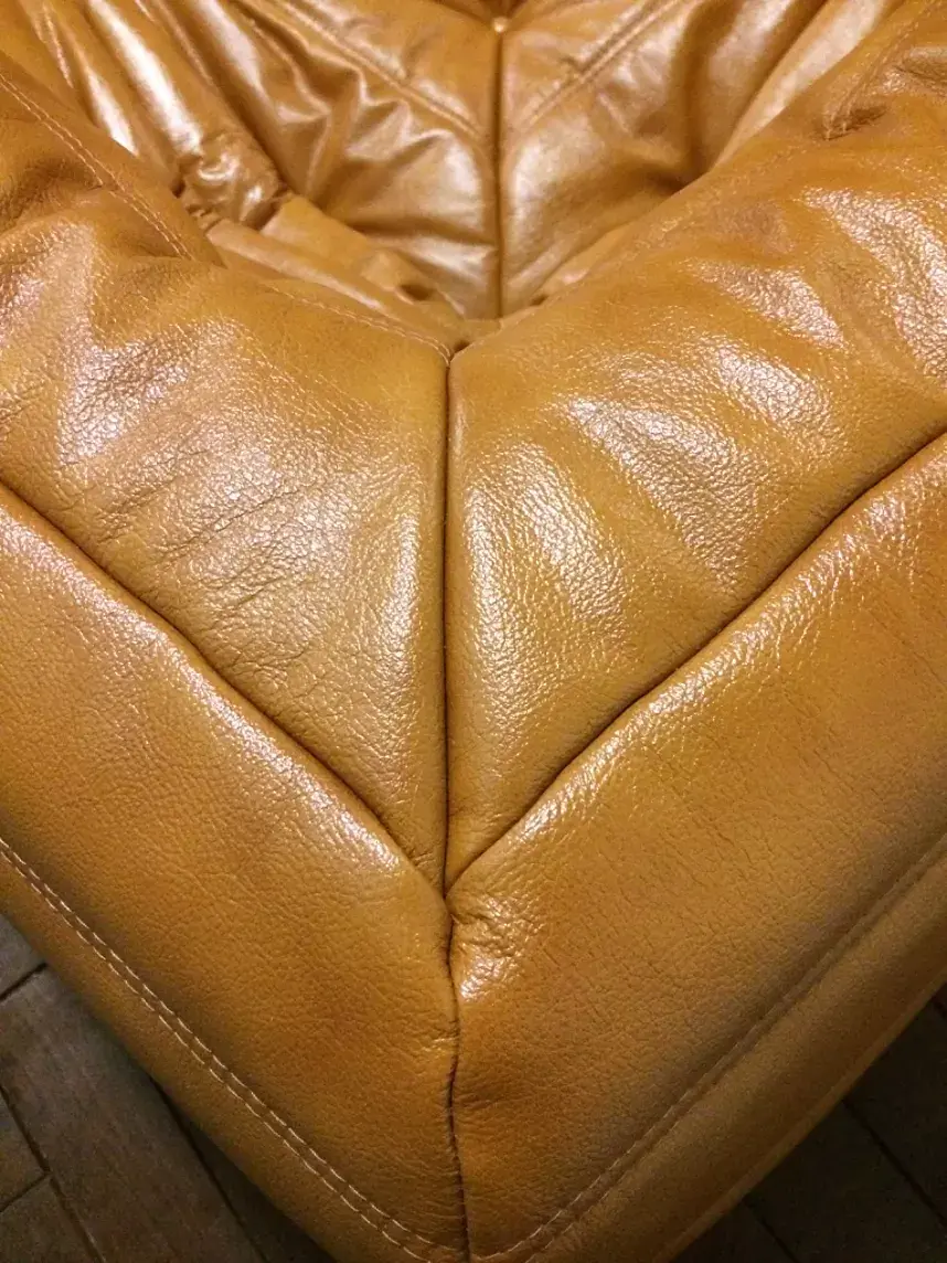 Togo Ecksofa Glattleder Cognac Braun 5