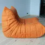 Togo Armchair and Ottoman Set Textile Orange 4