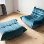 Togo Sessel und Ottoman Set Samt Meerblau 1