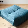Togo armchair and ottoman set velvet sea blue 7