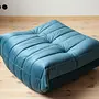 Togo armchair and ottoman set velvet sea blue 8