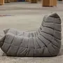 Togo armchair and ottoman set fabric warm grey 3