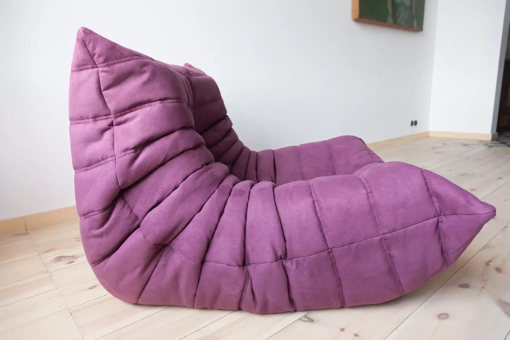 Togo Armchair and Ottoman Set Textile Aubergine 4