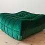 Togo Armchair and Ottoman Set Velvet Emerald Green 8