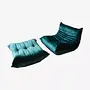 Togo Armchair and Ottoman Set Velvet Petrol 0
