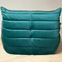 Togo Armchair and Ottoman Set Velvet Petrol 4