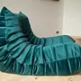 Togo Armchair and Ottoman Set Velvet Petrol 5